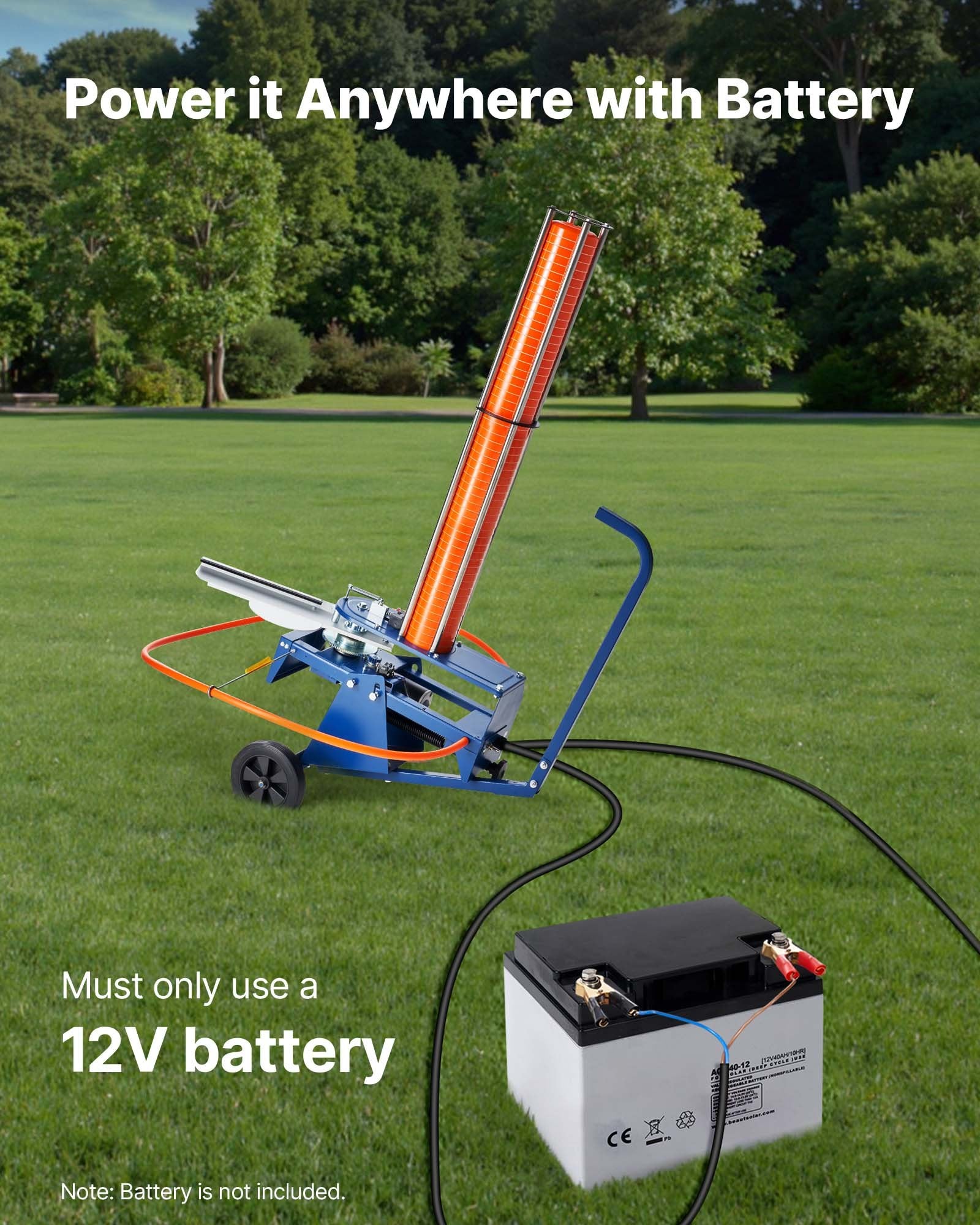 Automatic Clay Target Launcher on Wheels for Shooting Sports - 75-80 Clays, 55+ Yards, Adjustable Angle, Foot Pedal & Pull Handle