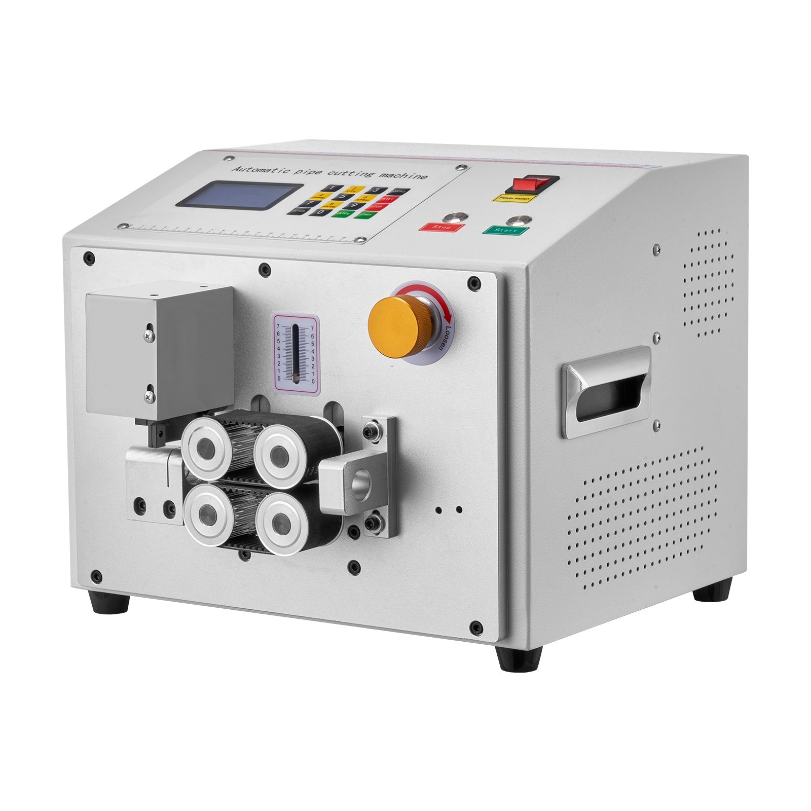 Automatic Heat-Shrink Tube Cutter with LCD Display, Precision Cutting 1-20mm Diameter, 0.1-99999.9mm Length for PVC, PE, Silicone, Soft Water Pipes