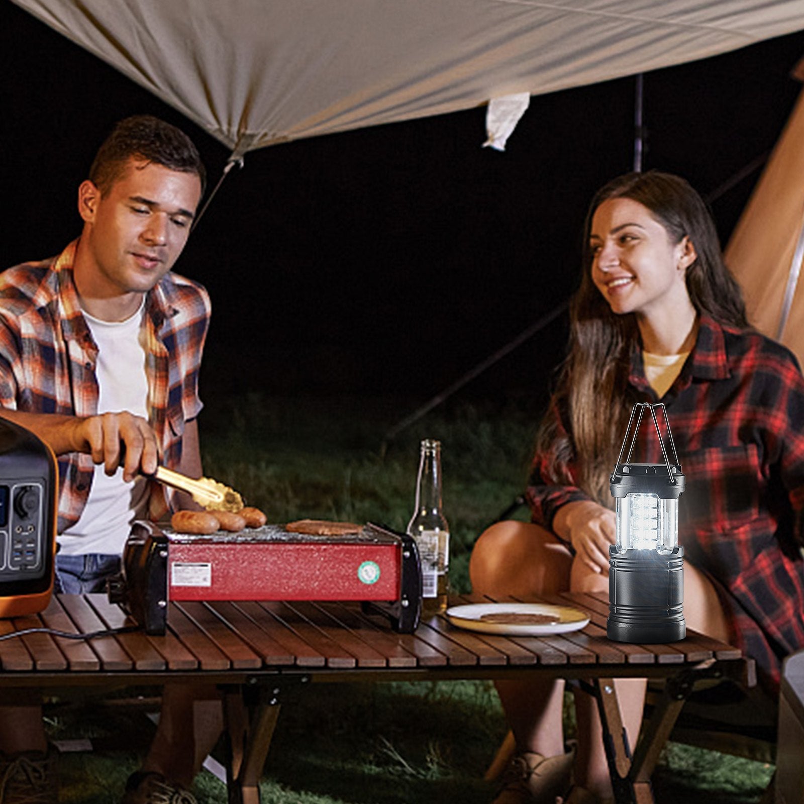 4 Pack LED Camping Lanterns with Magnetic Base, Lightweight Collapsible Design for Outdoor Adventures, Emergency Survival Lights for Hurricanes