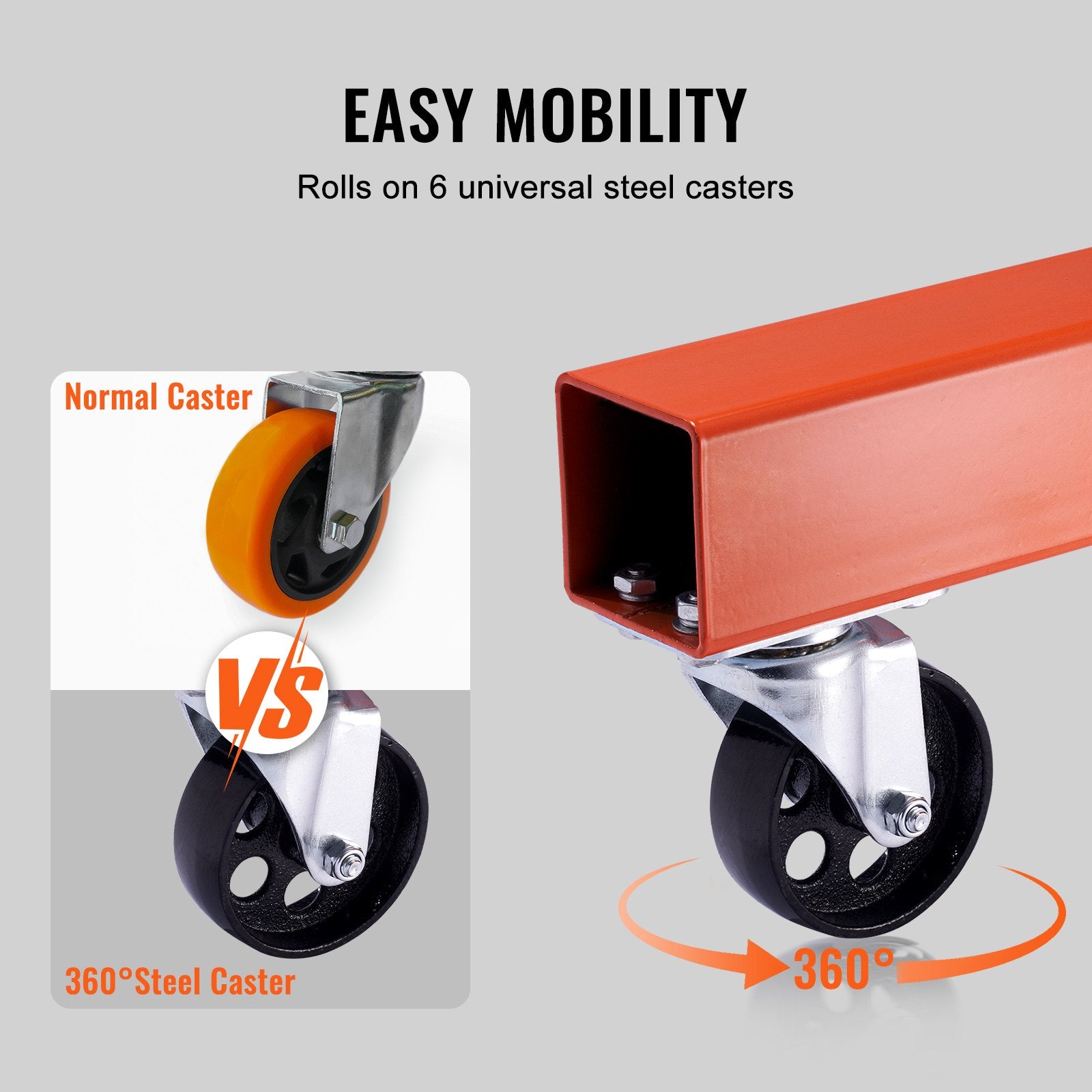 Heavy-Duty Engine Hoist Crane, 2 Ton/4400 LBS, Foldable Cherry Picker with Hydraulic Leveler for Auto Repair, Motors, and Weight Lifting