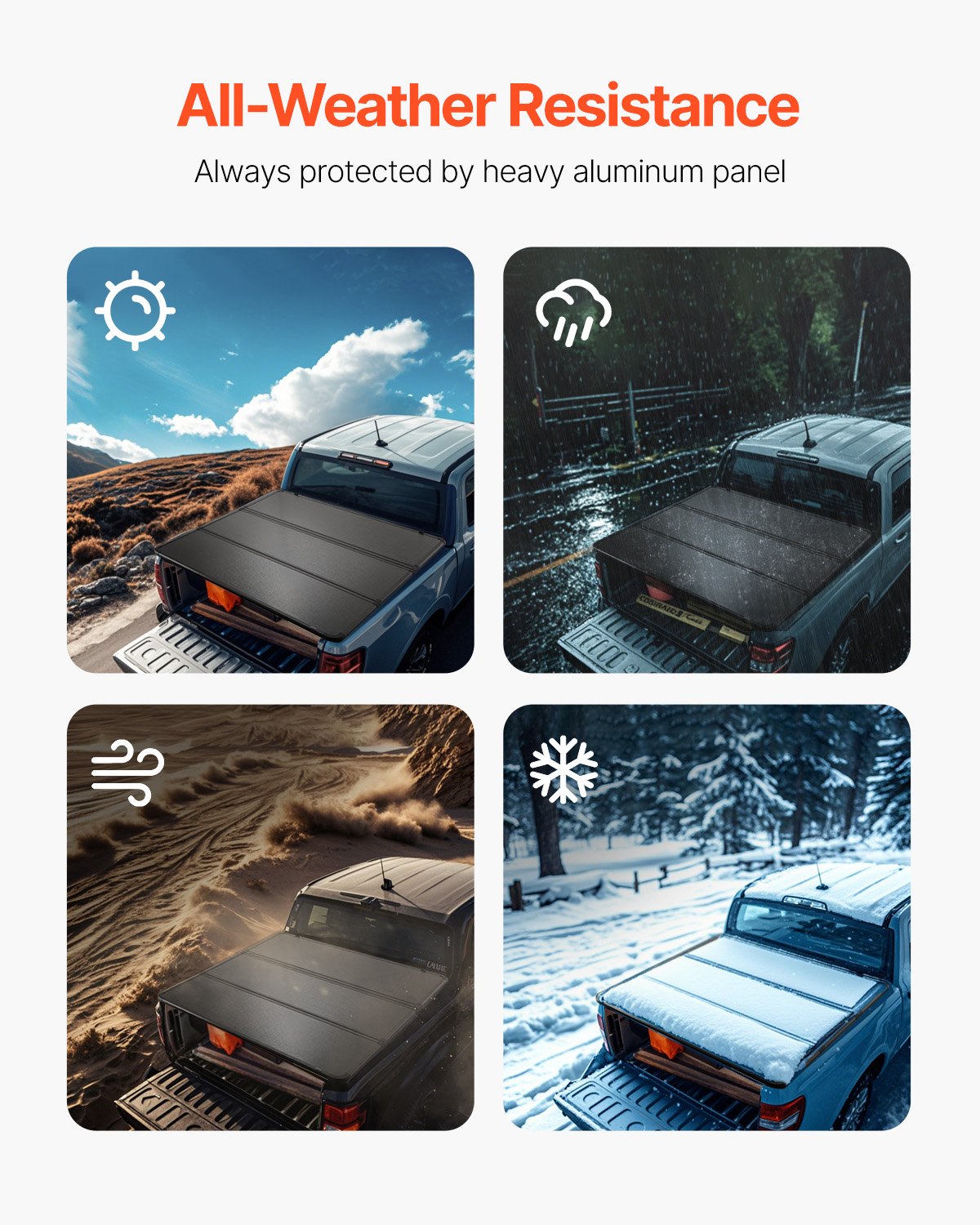 Heavy-Duty Tri-Fold Tonneau Cover for 2015-2024 Ford F-150, Lightning, Styleside 5.5' Bed - Weatherproof, Reinforced Clamps, LED Light, Aerodynamic Design