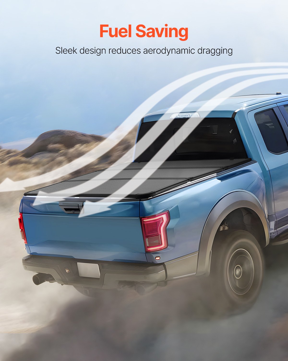 Heavy-Duty Tri-Fold Tonneau Cover for 2015-2024 Ford F-150, Lightning, Styleside 5.5' Bed - Weatherproof, Reinforced Clamps, LED Light, Aerodynamic Design