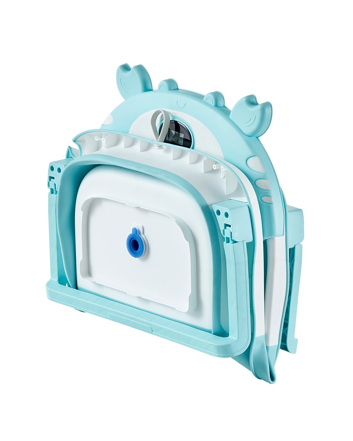 Collapsible Baby Bathtub with Temperature Sensor, Soft Cushion, and Showerhead Holder - Portable 5 Gal Bath for 0-24 Month Toddlers