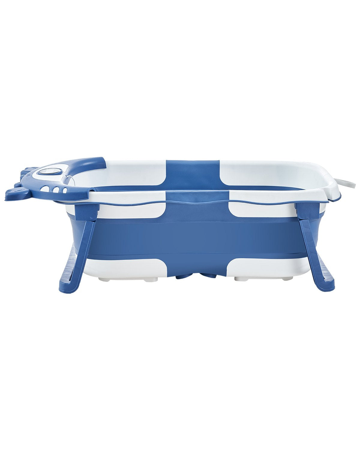 Collapsible Baby Bathtub with Thermometer, Soft Cushion, Showerhead Holder & Drainage Hole - Portable 5 Gal Capacity for 0-24 Months