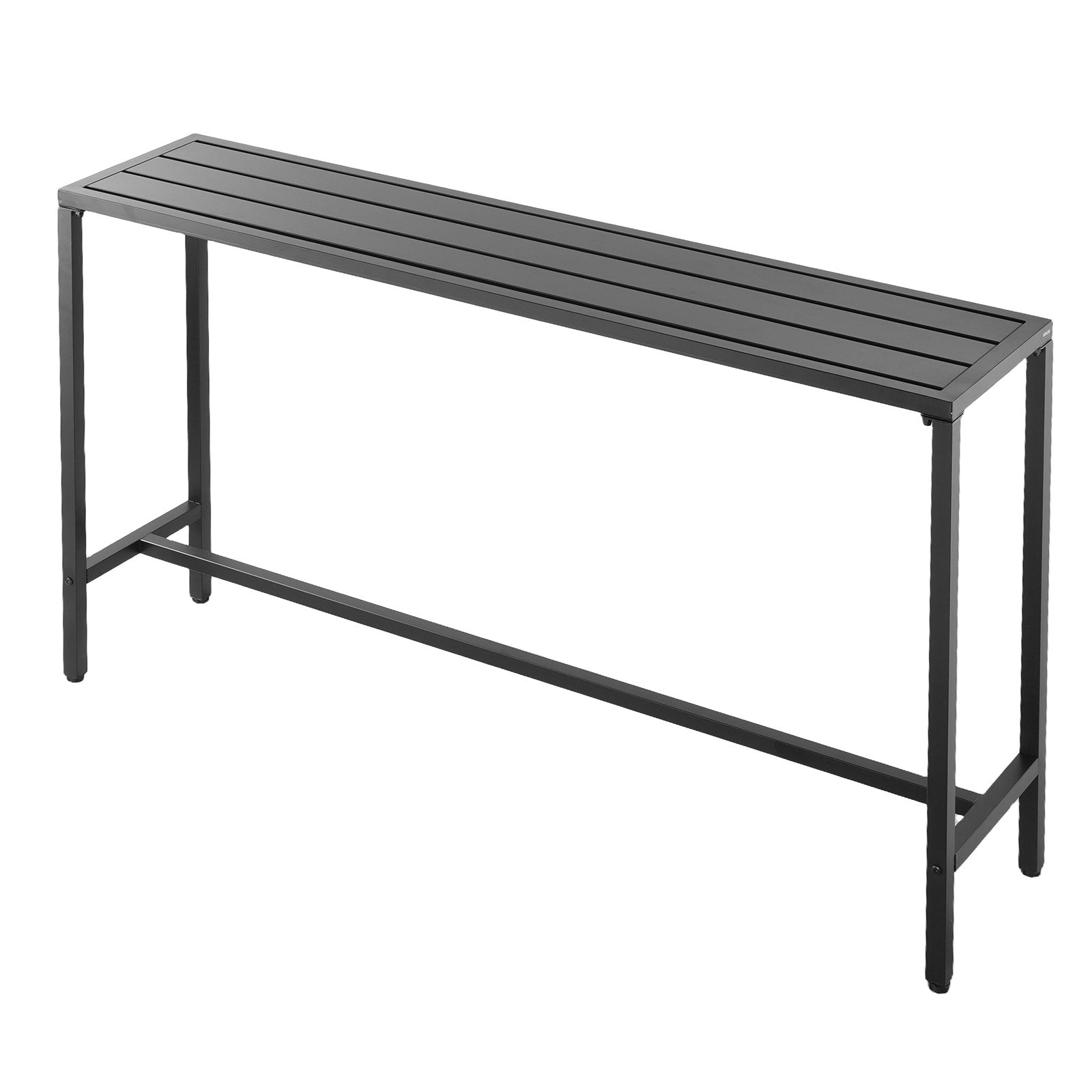 Elevate Your Outdoor Space with a 63 x 15 Inch Rectangle Bar Table – Waterproof, Sturdy Metal Frame for Balcony, Yard, Poolside, Indoor & More