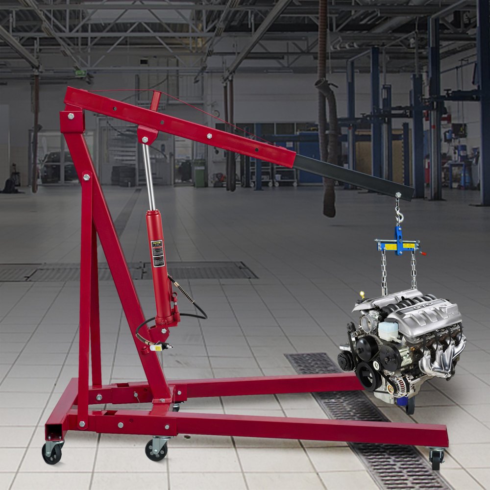 Heavy-Duty 8-Ton Long Ram Hydraulic Jack with Clevis Base for Engine Hoists and Garage Cranes
