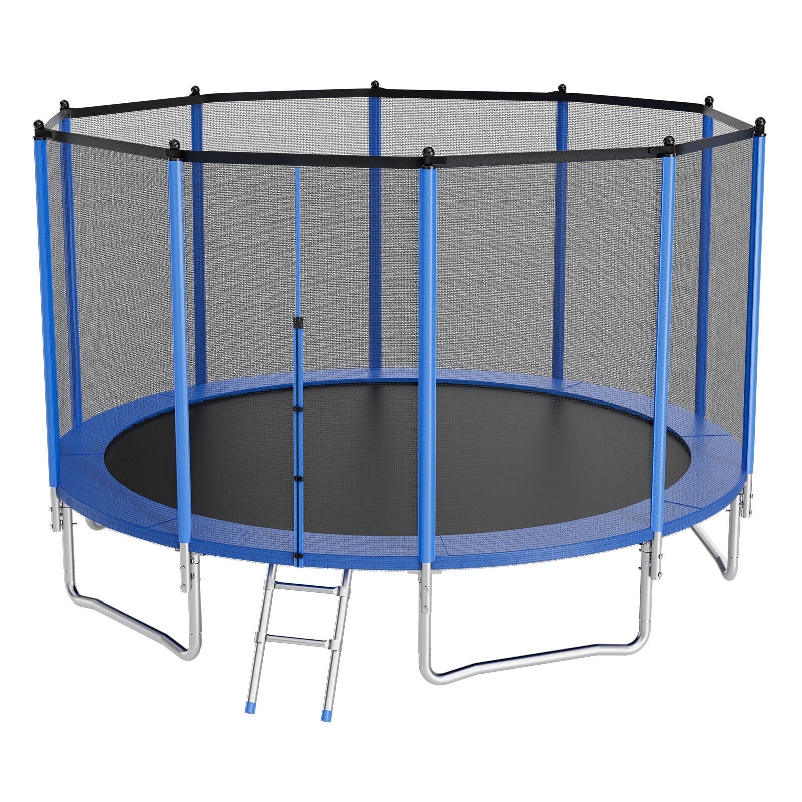 15FT Outdoor Trampoline with Enclosure Net, Heavy Duty, ASTM Approved, 470 lbs Capacity, Anti-Rust, Safe for Kids & Adults, Backyard Fun