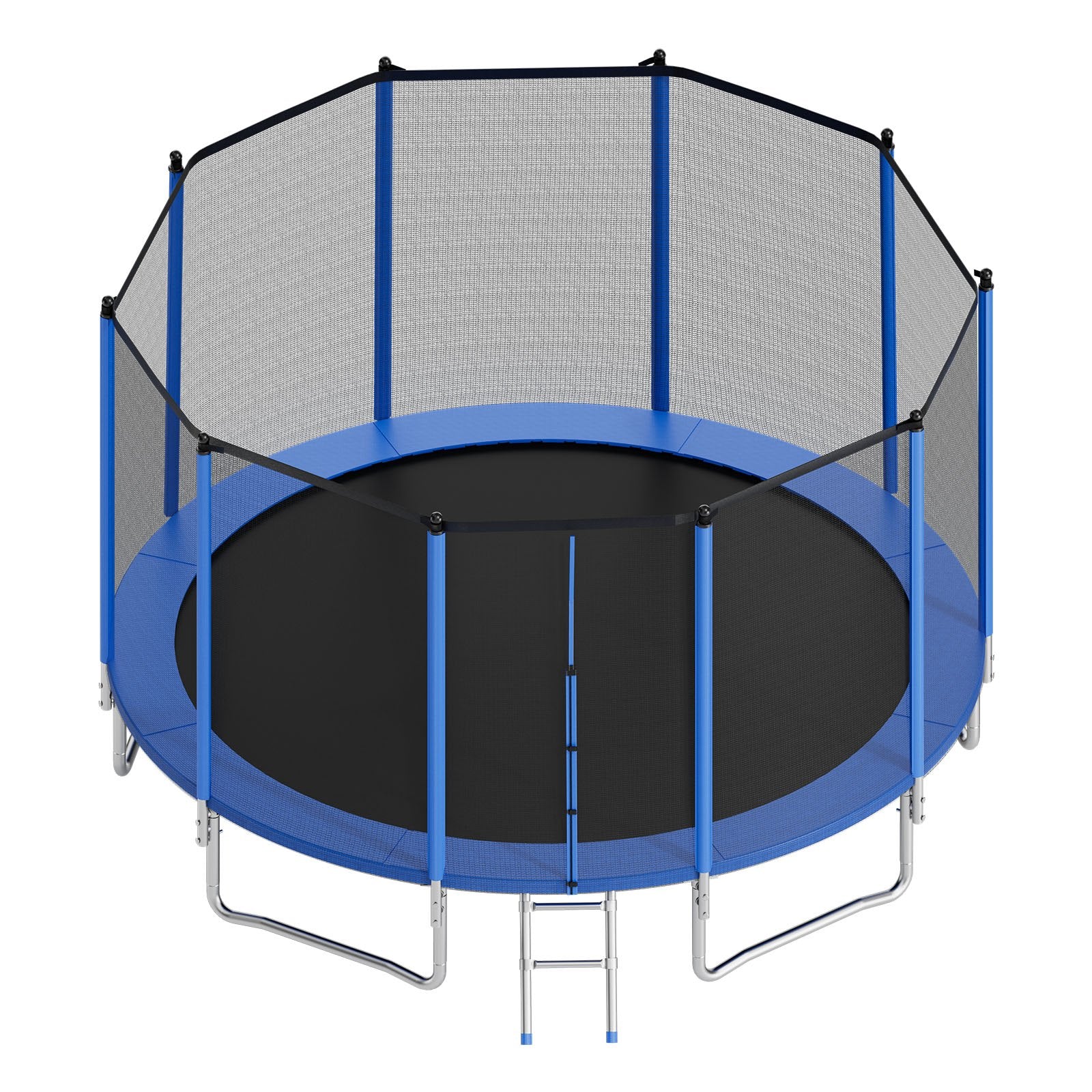15FT Outdoor Trampoline with Enclosure Net, Heavy Duty, ASTM Approved, 470 lbs Capacity, Anti-Rust, Safe for Kids & Adults, Backyard Fun