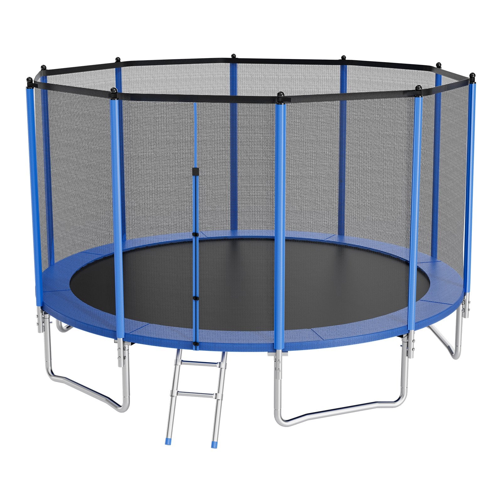 16FT Heavy Duty Outdoor Trampoline with Enclosure Net, ASTM Approved, Anti-Rust Design, 475 lbs Weight Limit for Kids & Adults, Safe Backyard Fun