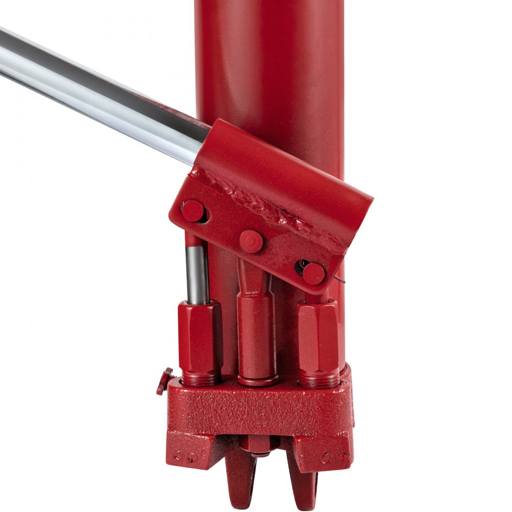 VEVOR Hydraulic Long Ram Jack, 8 Tons/17636 lbs Capacity, with Dual Piston Pump and Clevis Base, Manual Cherry Picker w/Handle, for Garage/Shop Cranes, Engine Lift Hoist, Red