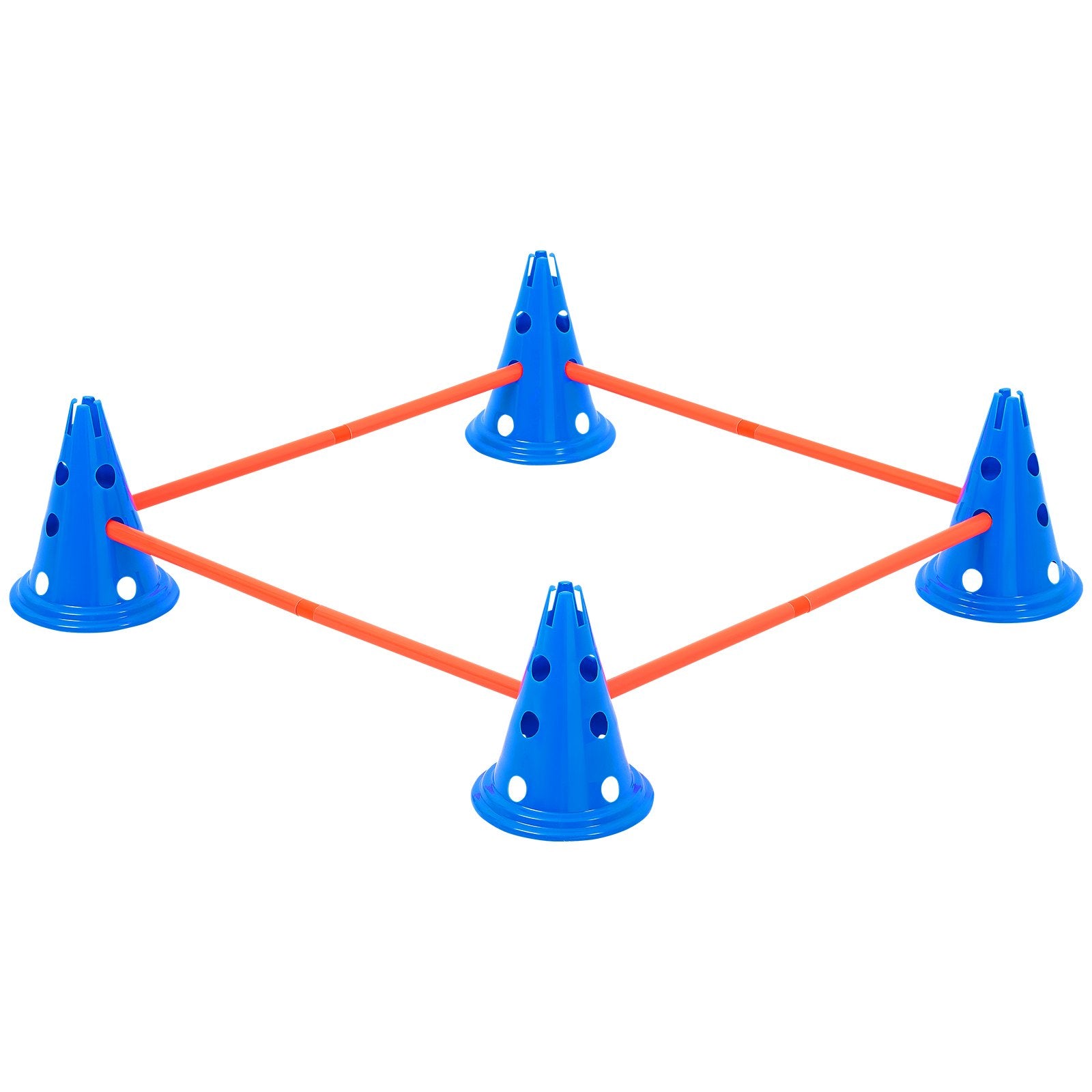 Dog Agility Training Set - 6 PCS Kit with Adjustable Hurdle Cones and Rods, Portable Puppy Obstacle Course, Includes Storage Bag, Durable PVC Material