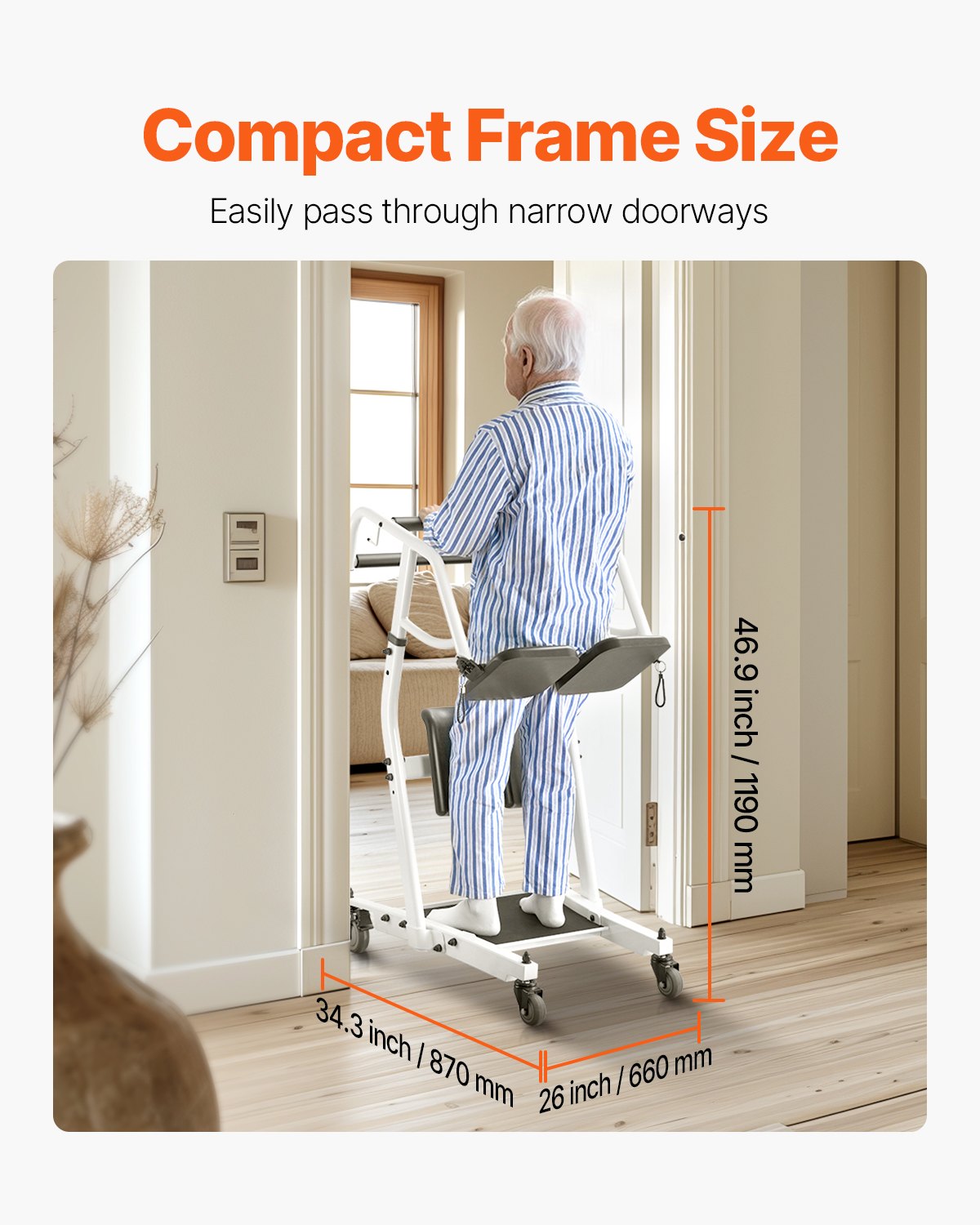Sit-to-Stand Transfer Chair for Seniors & Disabled with Adjustable Knee Pads, PU Seat, Lockable Wheels - 400 lbs Capacity, Home Nursing Lift