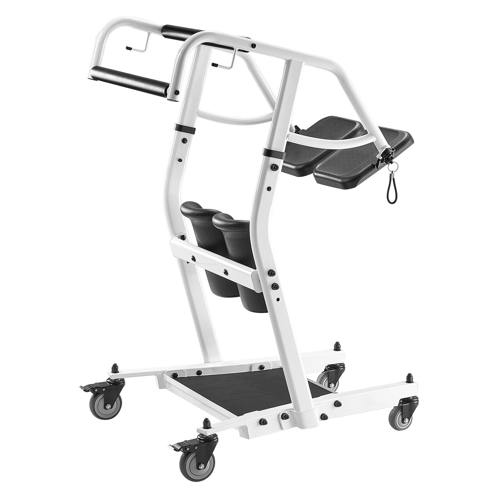 Sit-to-Stand Transfer Chair for Seniors & Disabled with Adjustable Knee Pads, PU Seat, Lockable Wheels - 400 lbs Capacity, Home Nursing Lift
