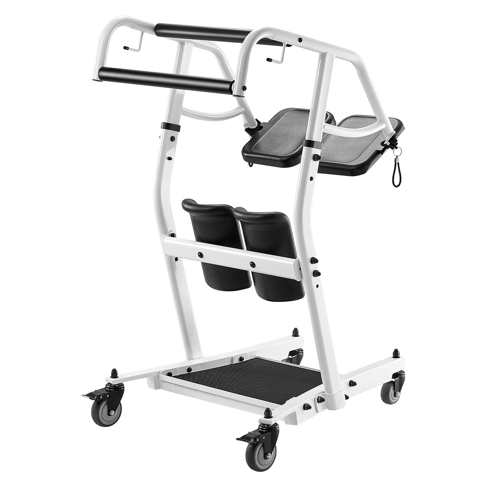 Sit-to-Stand Transfer Chair for Seniors & Disabled with Adjustable Knee Pads, PU Seat, Lockable Wheels - 400 lbs Capacity, Home Nursing Lift