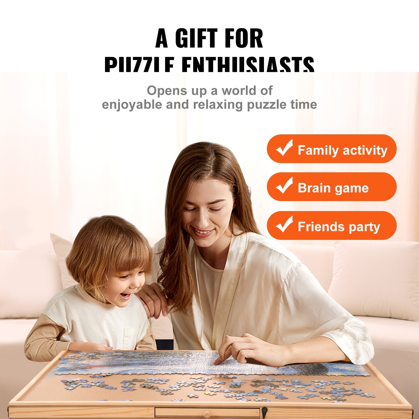 Rotating 1000 Piece Jigsaw Puzzle Board with Drawers & Cover, Premium Wooden Organizer for Adults, Portable Puzzle Storage Solution