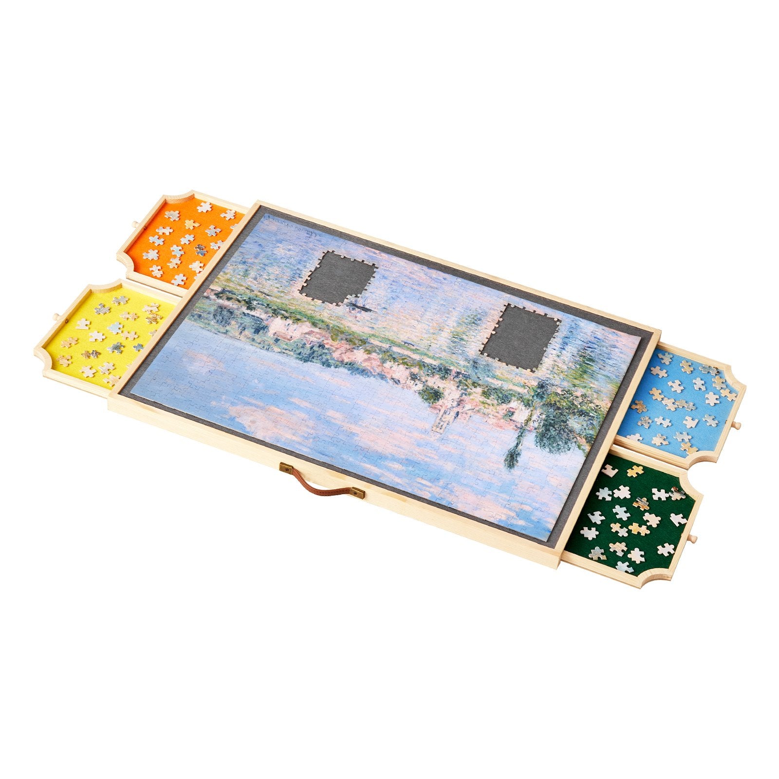 Elevate Your Puzzle Experience: 1000 Piece Board with Rotating Feature, Colorful Felt Drawers, Adjustable Angles, Perfect Gift for Mom