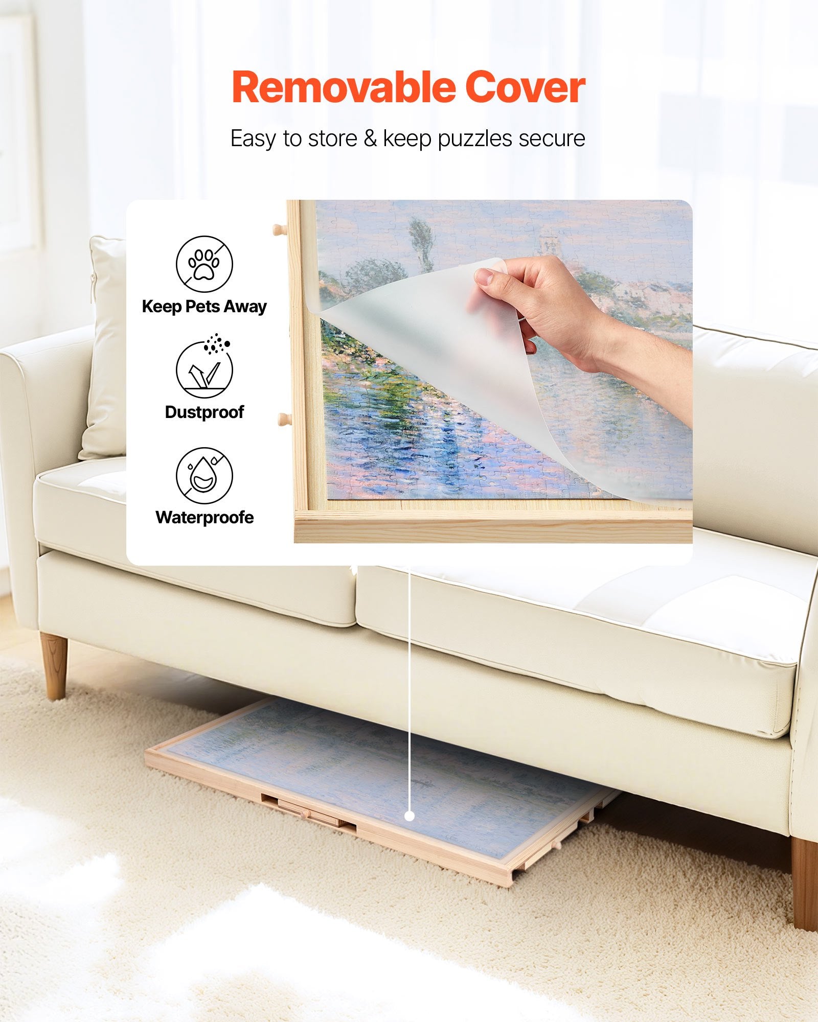 Portable 1000-Piece Jigsaw Puzzle Board with 5 Storage Drawers & Rotating Wooden Table, Perfect Gift & Organizer for Puzzle Enthusiasts
