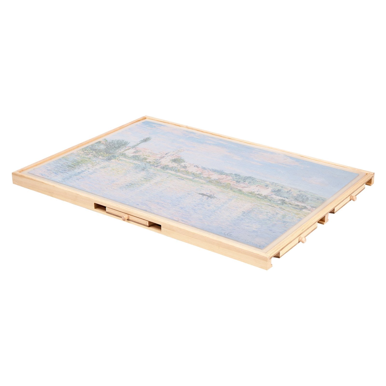 Portable 1000-Piece Jigsaw Puzzle Board with 5 Storage Drawers & Rotating Wooden Table, Perfect Gift & Organizer for Puzzle Enthusiasts