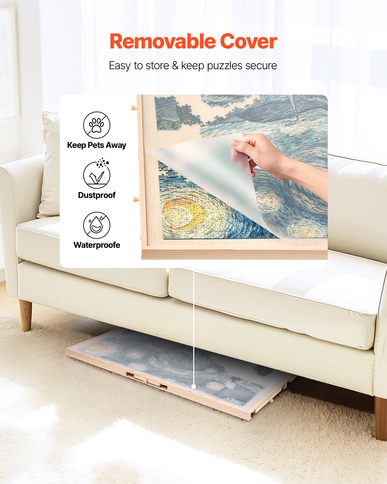 Rotating Puzzle Board with 5 Drawers, 1500 Piece Capacity, 34x25" Portable Table, Jigsaw Organizer, Ideal Gift for Puzzle Lovers