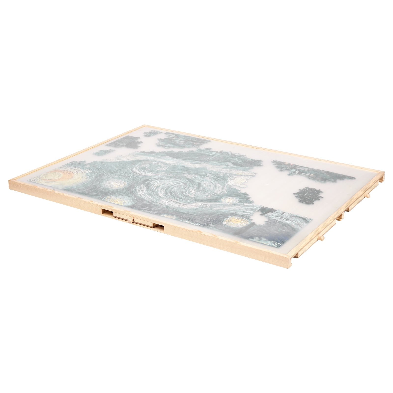 Rotating Puzzle Board with 5 Drawers, 1500 Piece Capacity, 34x25" Portable Table, Jigsaw Organizer, Ideal Gift for Puzzle Lovers