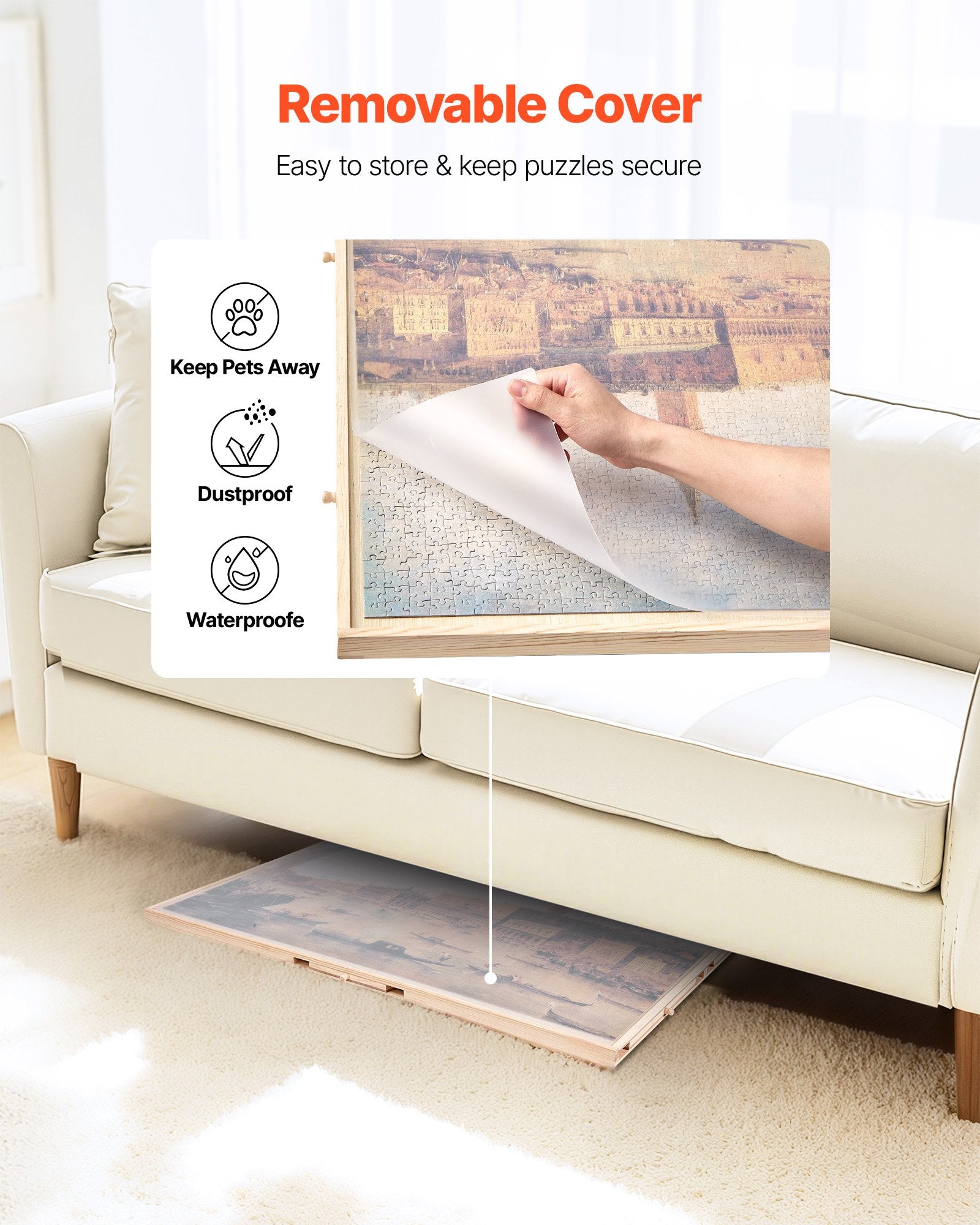 Portable 2000-Piece Jigsaw Puzzle Board with 5 Drawers and Rotating Cover - Ideal Organizer and Gift for Adults, 40x29 in