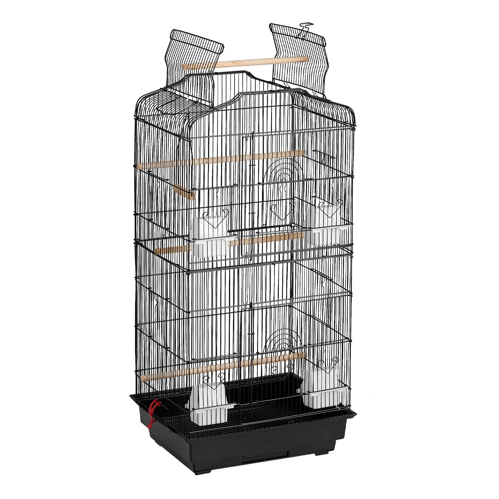 Spacious 62-Inch Open Top Parakeet Cage with Rolling Stand, Durable Steel Bird Flight Cage for Budgies, Lovebirds, Cockatiels, Easy Clean-Up & Assembly