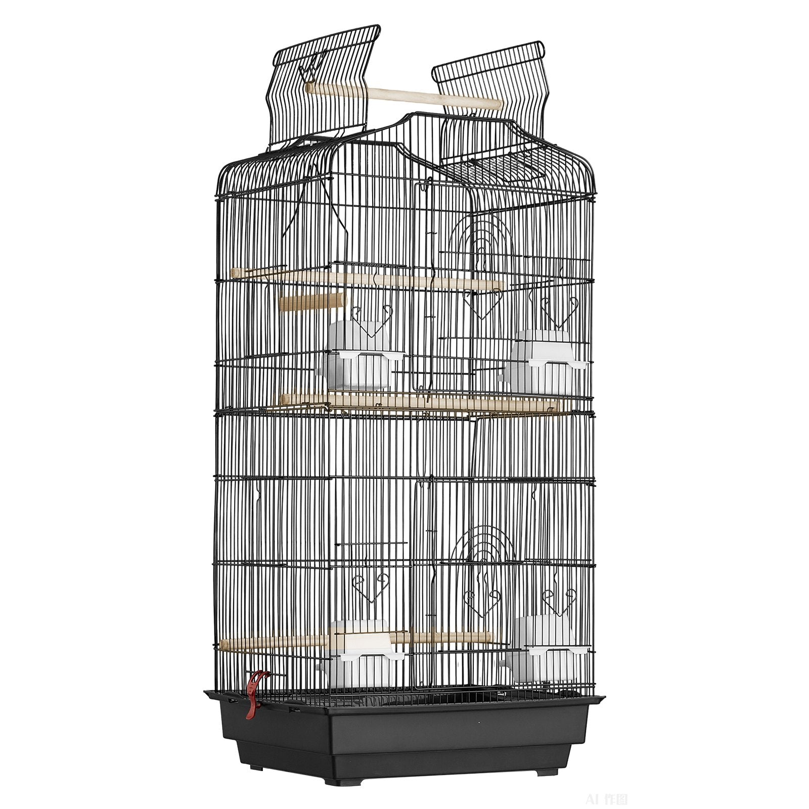Spacious 41-Inch Open Top Bird Cage for Parrots, Finches, and Lovebirds with Swing, Perch, and Easy-Clean Design for Pet Travel and Comfort