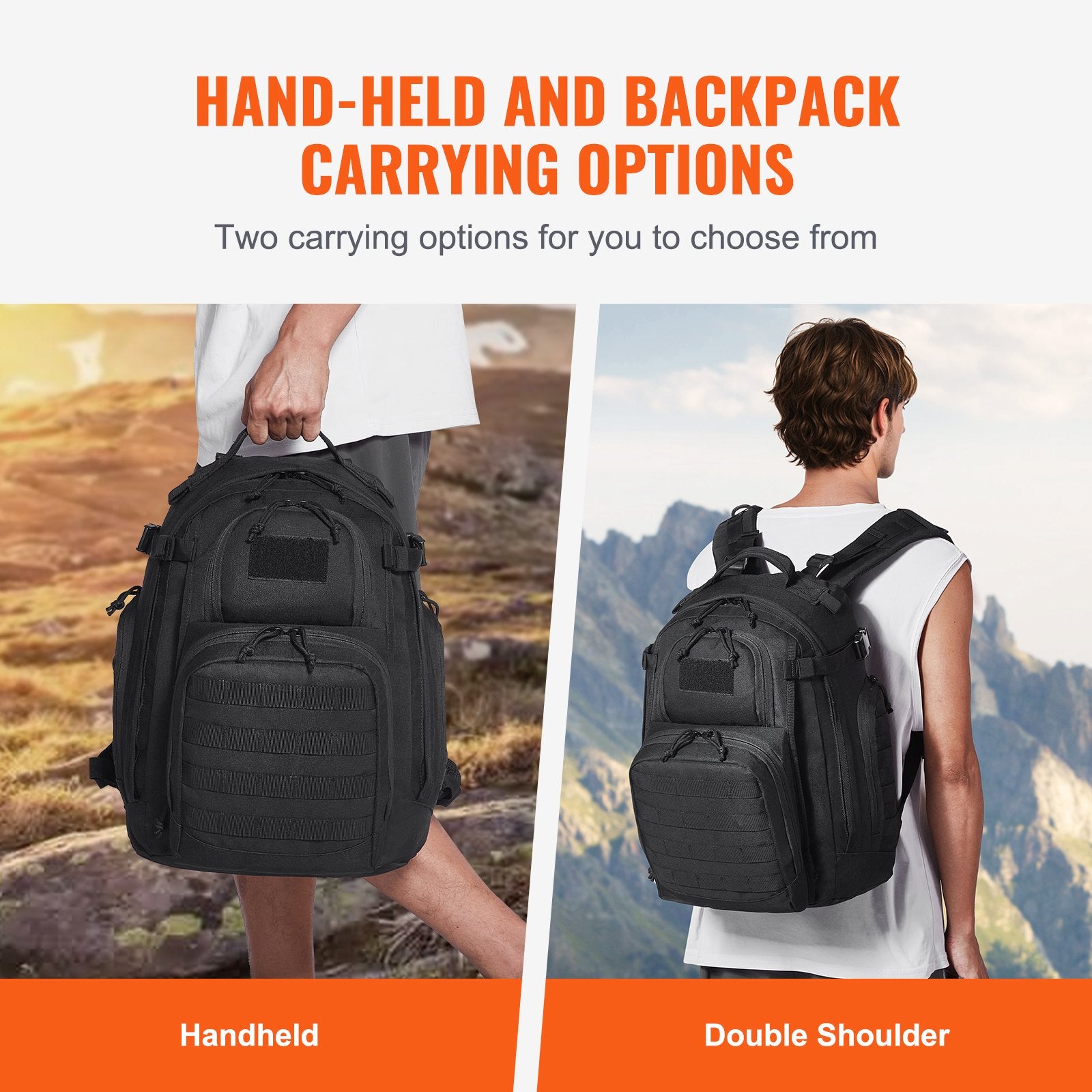 Tactical Backpack 25L, Military Molle Assault Pack with Sponge Padding, Versatile Gear Bag for Outdoor Adventure, Hiking, Hunting – Black, Lightweight, Durable, Breathable Design, Ideal for Men & Women