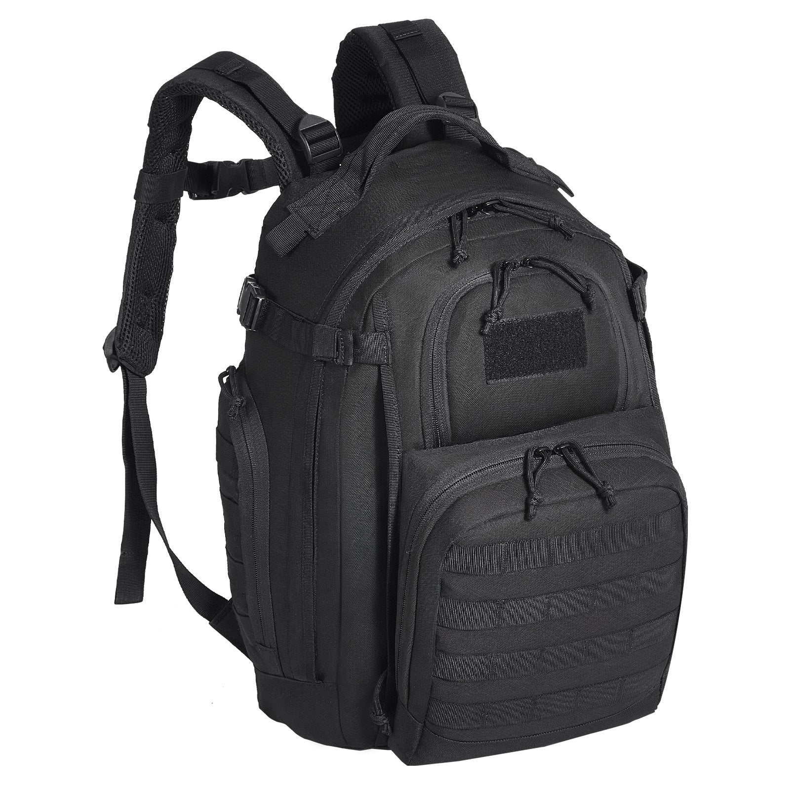 Tactical Backpack 25L, Military Molle Assault Pack with Sponge Padding, Versatile Gear Bag for Outdoor Adventure, Hiking, Hunting – Black, Lightweight, Durable, Breathable Design, Ideal for Men & Women
