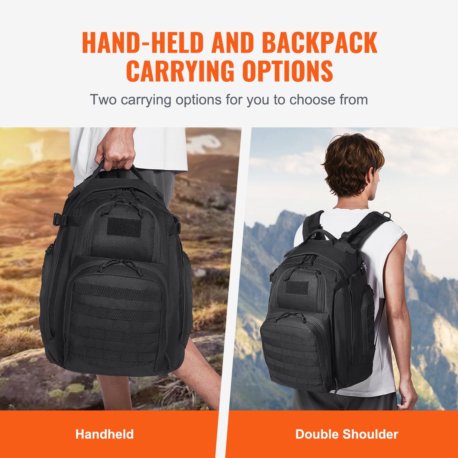 Title: 40L Military Tactical Backpack with Molle System, Padded Army Assault Pack for Men & Women, Ideal for Hiking, Hunting, Outdoor Range Gear, Black