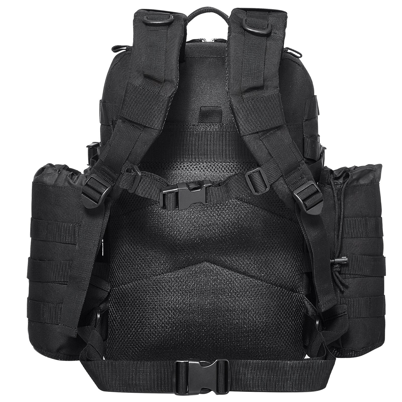 25L Black Tactical Backpack with MOLLE System, 3 Compartments for Hiking, Hunting, Outdoor Adventures, Versatile Military Assault Pack for Men and Women