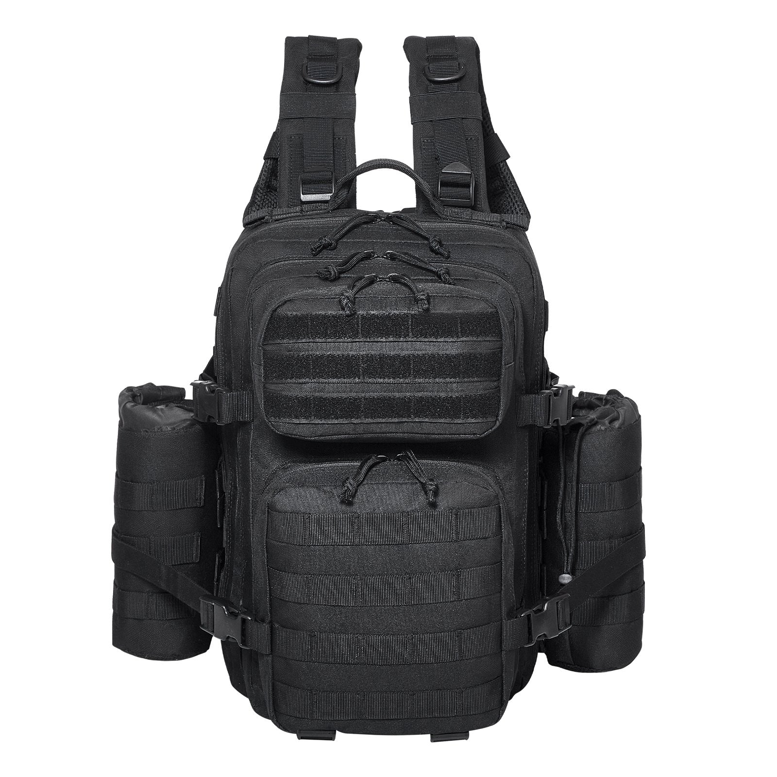 25L Black Tactical Backpack with MOLLE System, 3 Compartments for Hiking, Hunting, Outdoor Adventures, Versatile Military Assault Pack for Men and Women