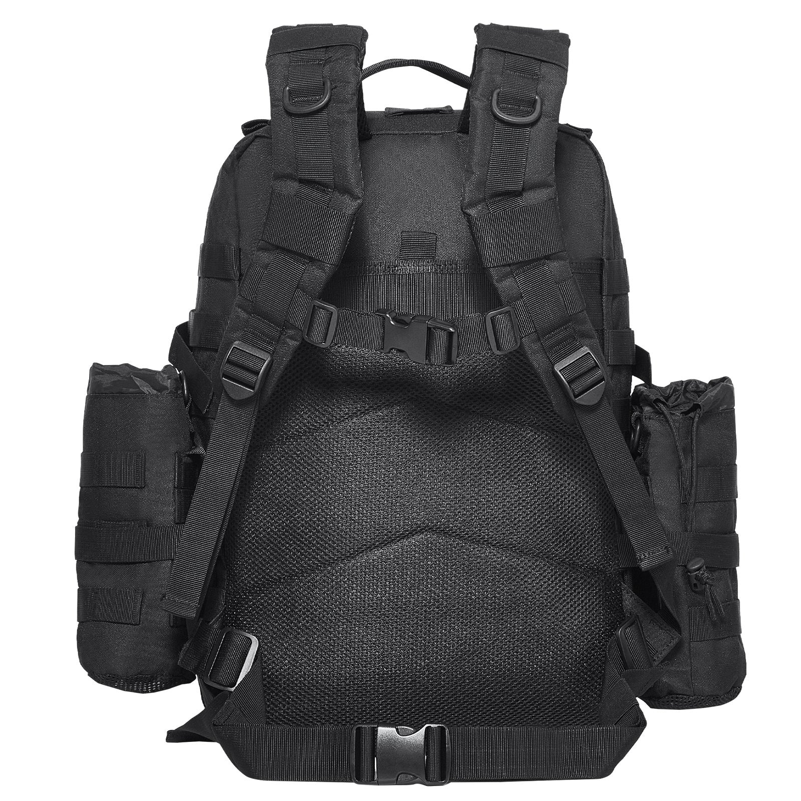 Tactical 45L Military Backpack with Molle System, Versatile 3-Compartment Assault Pack for Outdoor Adventure, Hiking, Hunting, Black