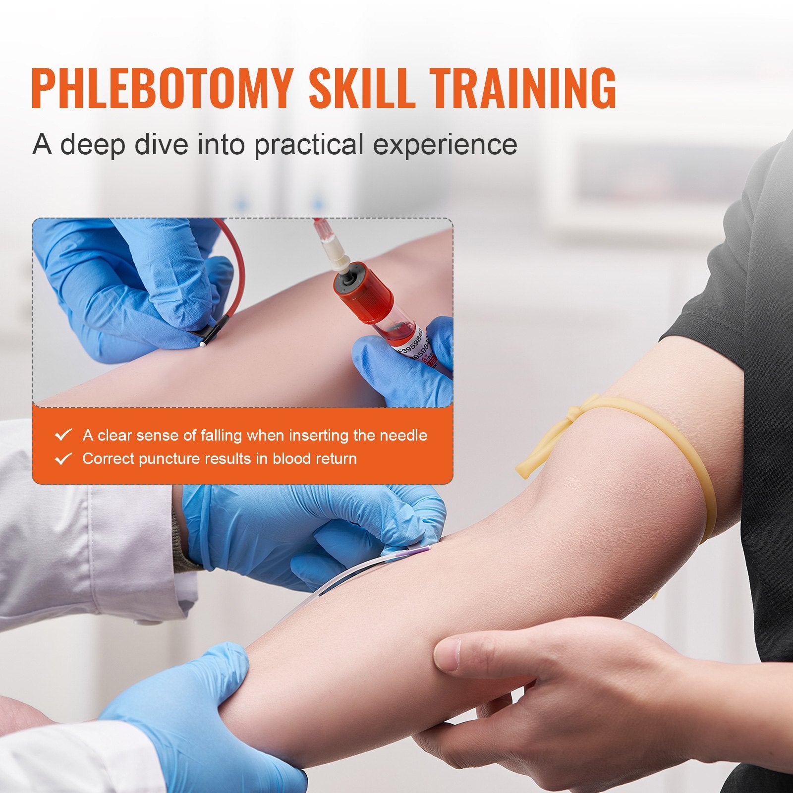 Advanced Phlebotomy & IV Training Kit with Realistic Practice Arm, Portable Simulation for Students, Nurses, and Professionals