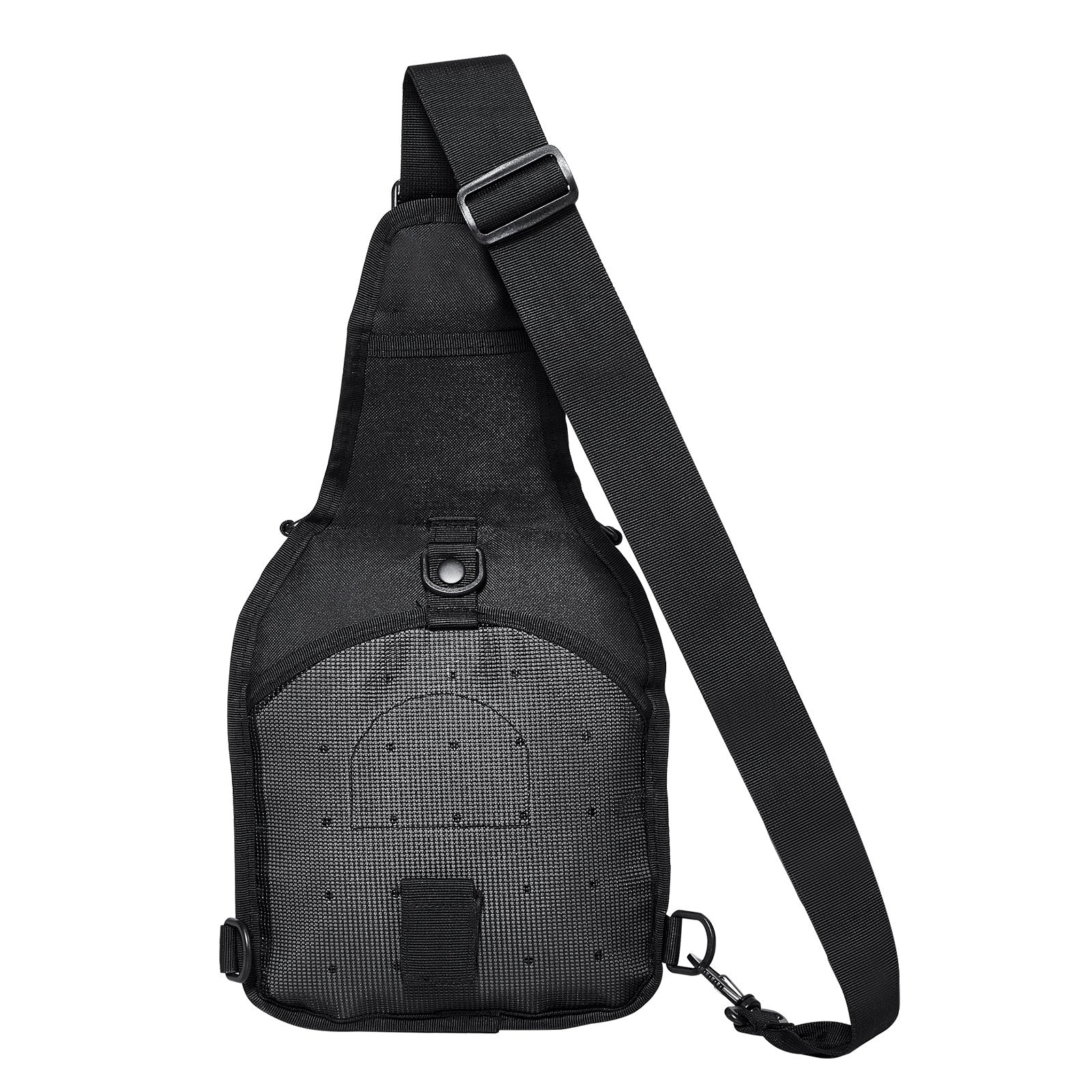 10L Military Tactical Sling Bag with MOLLE, Multi-Pocket Shoulder Backpack for Camping, Hiking, EDC - Lightweight, Durable, Black 600D Polyester