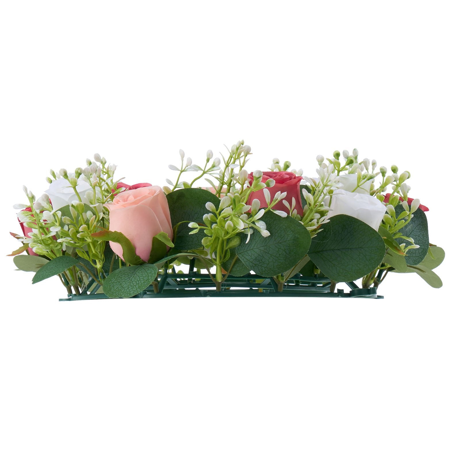 14-Inch Artificial Rose Wreath Centerpiece with Pink & White Roses for Weddings, Parties, Valentine's, Mother's Day & Home Décor