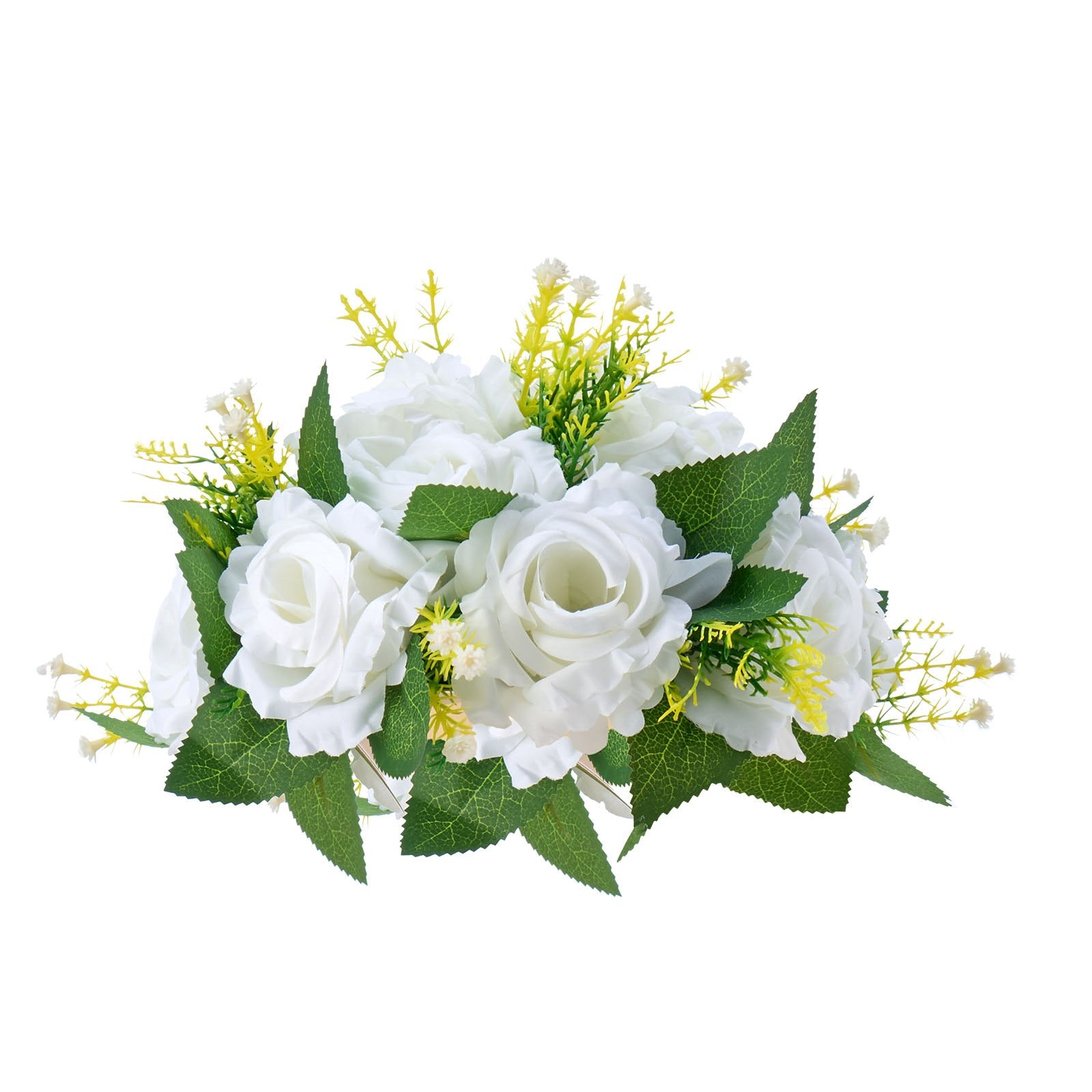 Elegant 10 PCS 9.5-Inch White Artificial Flower Balls for Wedding Rose Centerpieces, Home Table Decor & Faux Floral Arrangements