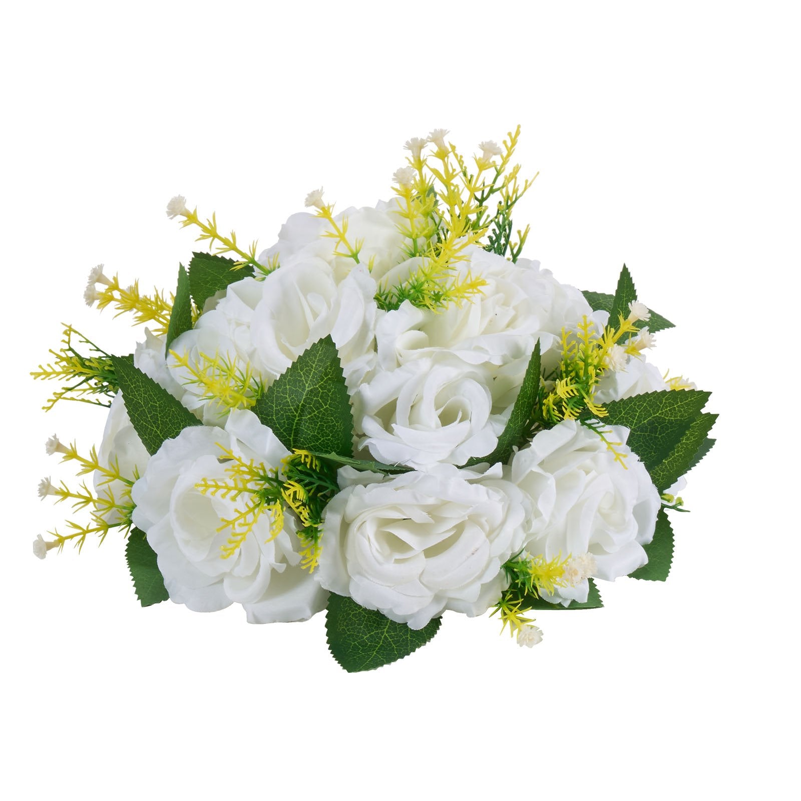 Elegant 10 PCS 9.5-Inch White Artificial Flower Balls for Wedding Rose Centerpieces, Home Table Decor & Faux Floral Arrangements