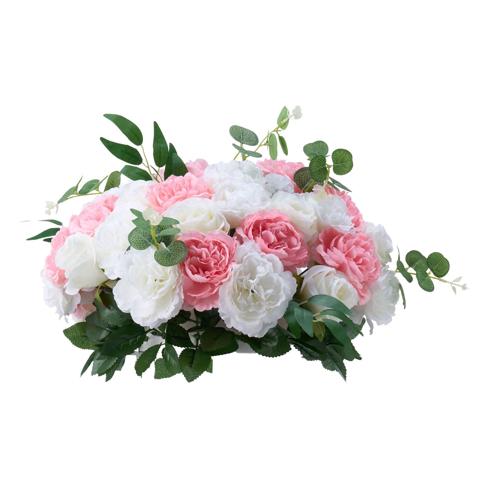 Elegant Pink and White Rose Flower Ball Centerpieces - 10 PCS, 17.7-Inch for Weddings, Events, and Home Décor with Premium Silk Petals