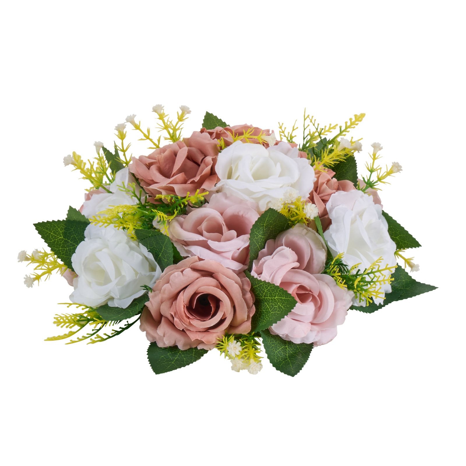 10PCS 9.5-Inch Artificial Flower Ball Centerpieces, Pink & White Silk Rose Arrangements for Weddings, Home Decor, Events