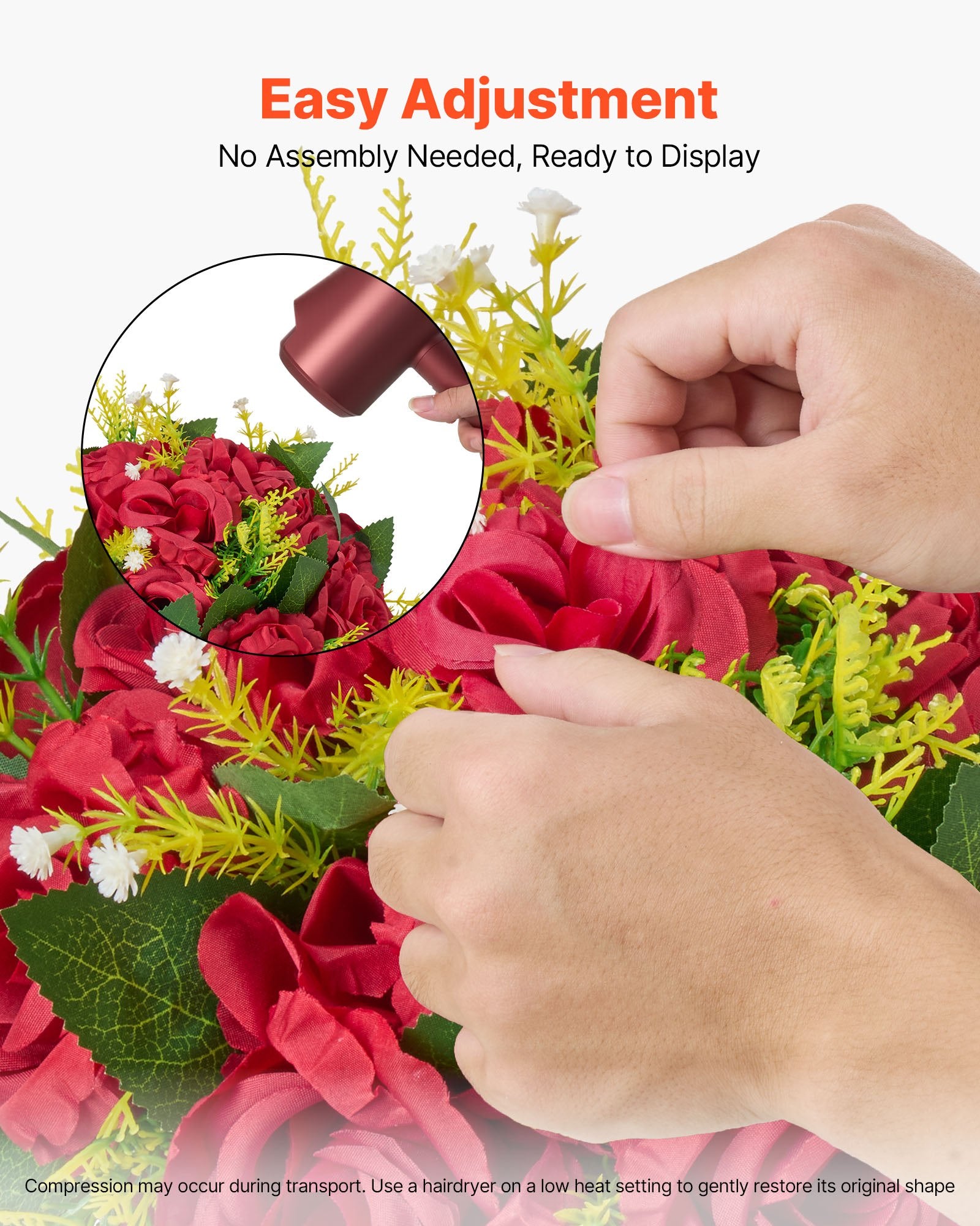 Luxurious 10 PCS Red Rose Flower Balls for Weddings, Home & Party Decor - 9.5" Artificial Floral Centerpieces & Kissing Balls