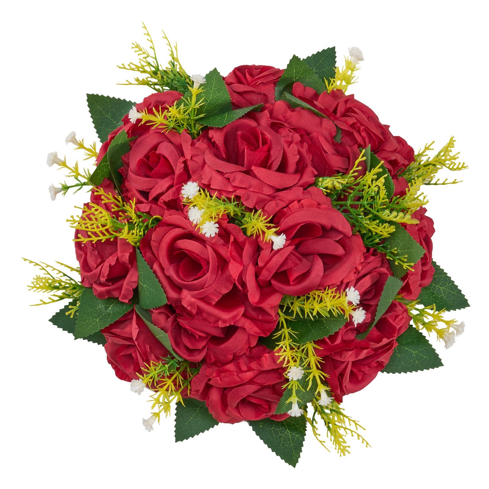 Luxurious 10 PCS Red Rose Flower Balls for Weddings, Home & Party Decor - 9.5" Artificial Floral Centerpieces & Kissing Balls