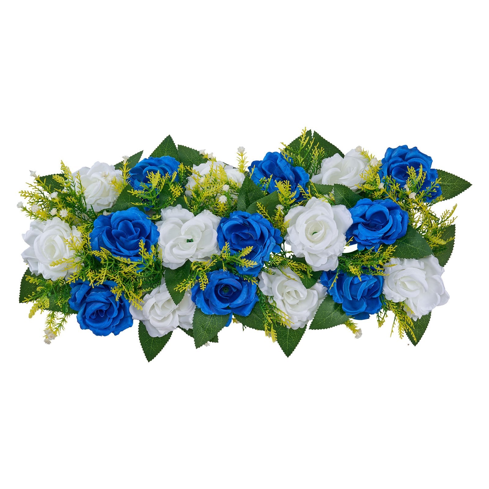 Elegant Blue and White Faux Rose Floral Ball Arrangements - 10 PCS Wedding Centerpieces, Silk Fabric Flower Decorations for Home & Events
