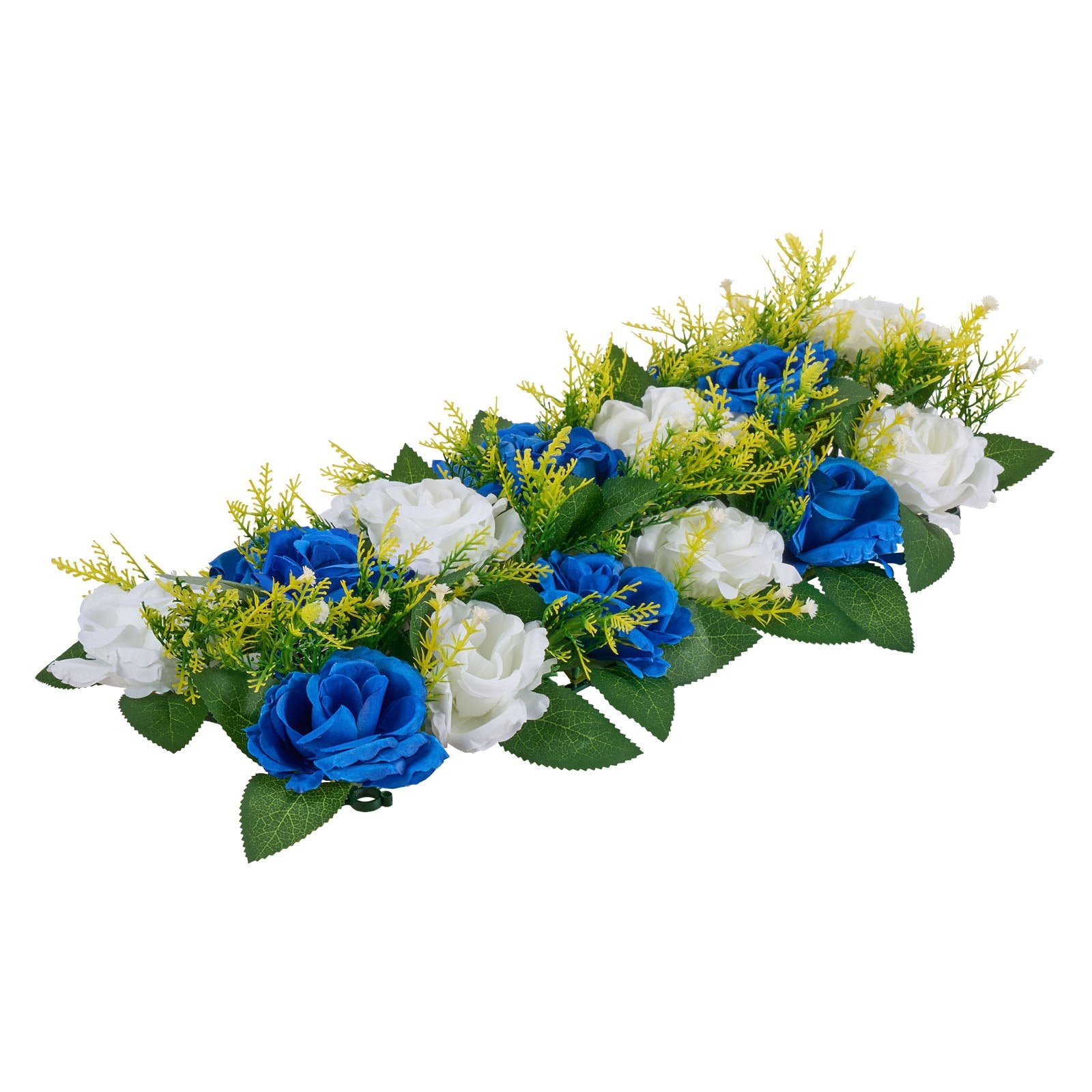 Elegant Blue and White Faux Rose Floral Ball Arrangements - 10 PCS Wedding Centerpieces, Silk Fabric Flower Decorations for Home & Events
