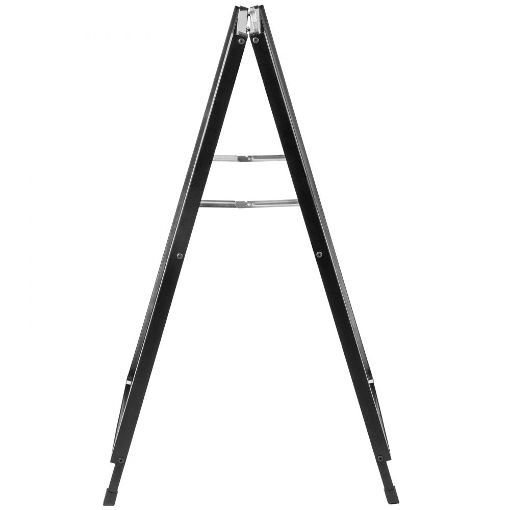 VEVOR A-Frame Sidewalk Sign 24"x36" Sidewalk Signs for Businesses Black Coated Steel Metal A-Frame Sign Slide-in Folding Sandwich Board Sidewalk Sign Double-Sided w/ 2 Corrugated Plastic Poster Boards