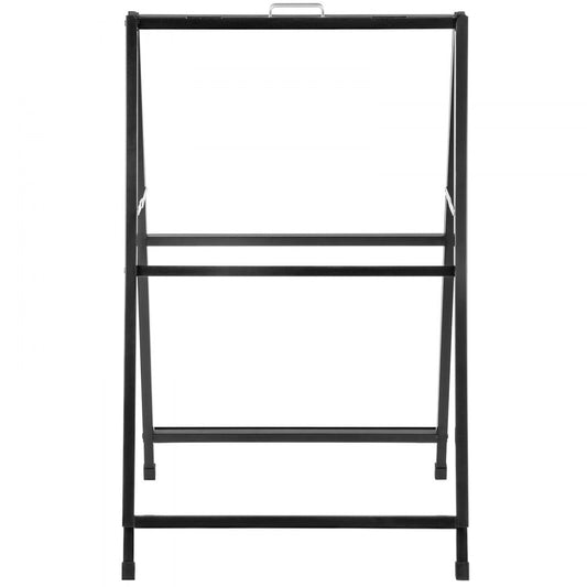 VEVOR A-Frame Sidewalk Sign 24"x36" Sidewalk Signs for Businesses Black Coated Steel Metal A-Frame Sign Slide-in Folding Sandwich Board Sidewalk Sign Double-Sided w/ 2 Corrugated Plastic Poster Boards