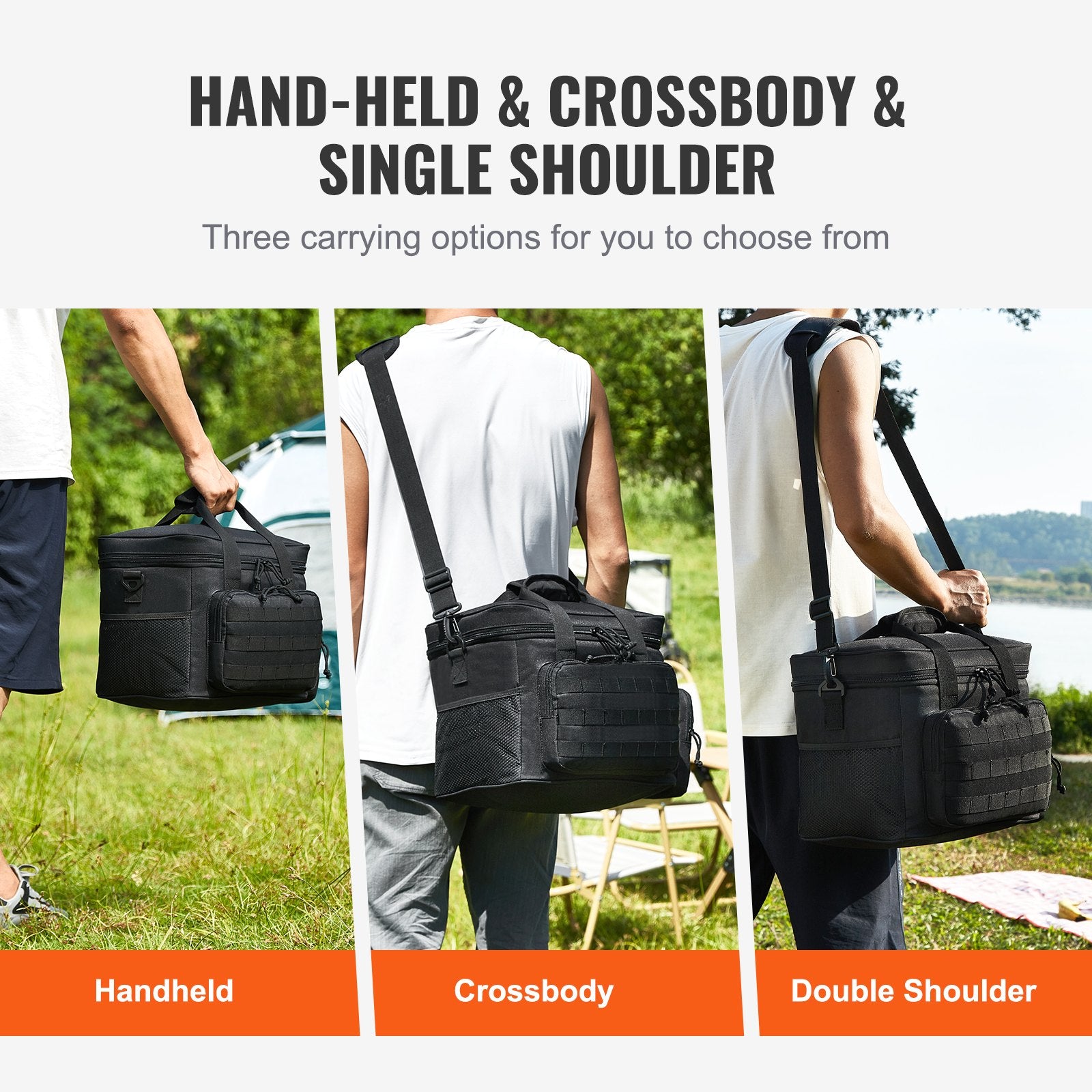 20L Tactical Cooler Bag with MOLLE System, Multi-Pocket Insulation, Removable Storage, Ideal for Office, Picnic, Hiking, Beach & More