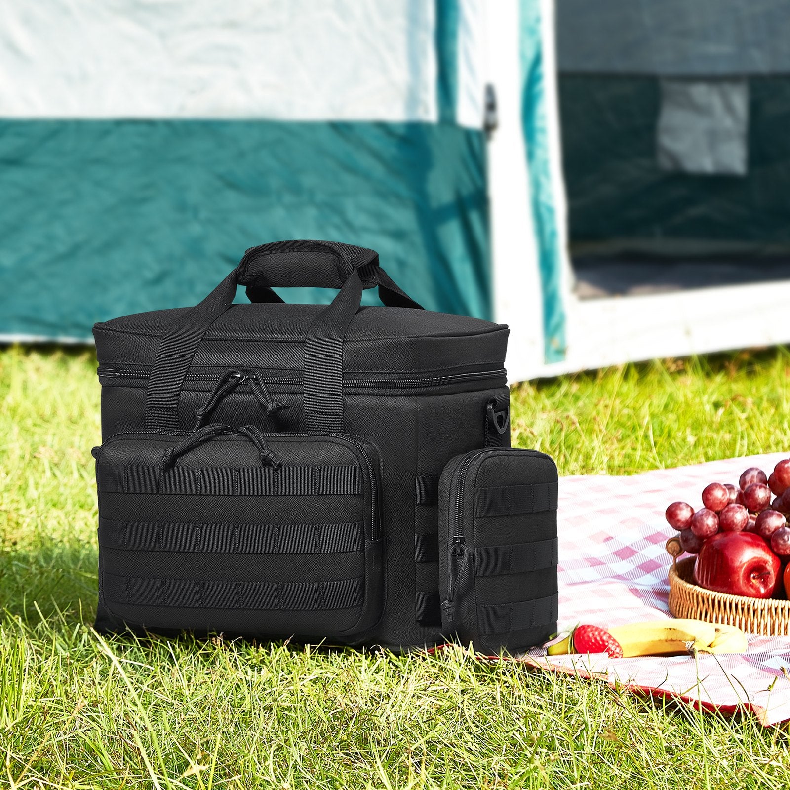 20L Tactical Cooler Bag with MOLLE System, Multi-Pocket Insulation, Removable Storage, Ideal for Office, Picnic, Hiking, Beach & More