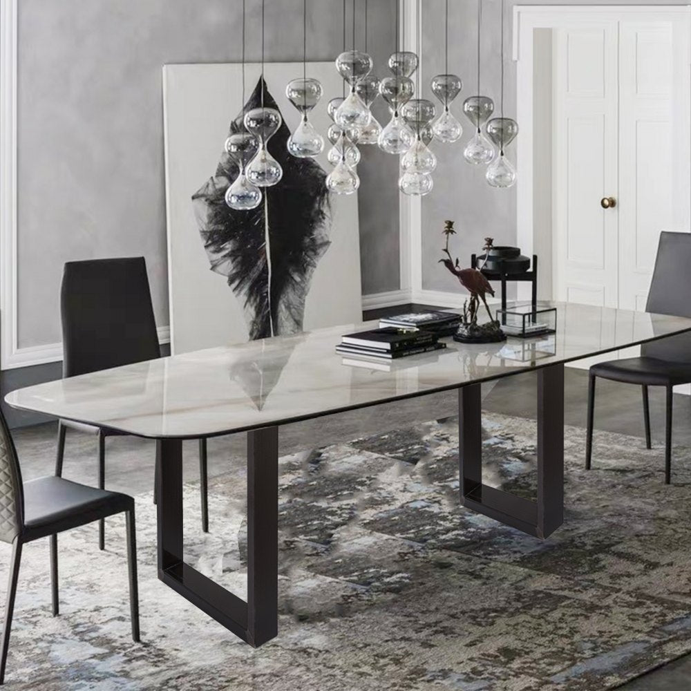 Sturdy Industrial Style Metal Square Frame Dining Table Legs, 23.6"x28.3"