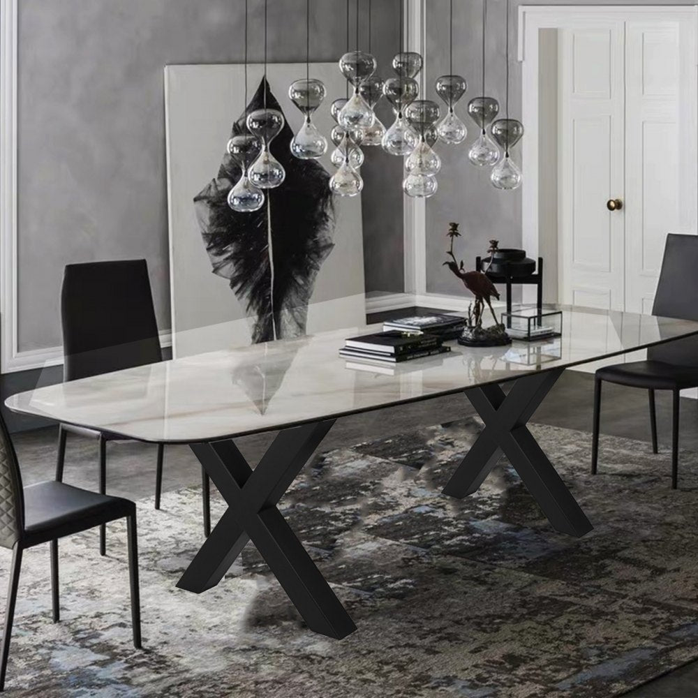 2X Table Legs Metal Dining Table Leg 28.3"x 29.9"X-Style Bench Legs Coffee Table